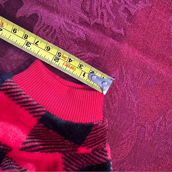 Red plaid Buffalo dog pajamas/clothing size small 7-11lbs - Picture 7 of 11